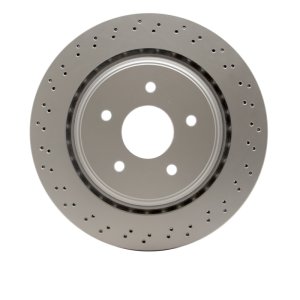 Cadillac XLR Brake Rotor (1) - Rear - R1 Concepts - Drilled GeoSPEC Coated - `06-`13